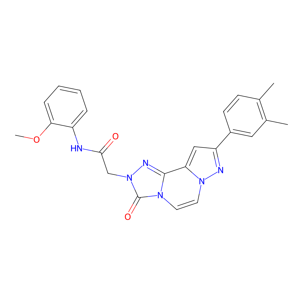 2-[11-(3,4-dimethylphenyl)-5-oxo-3,4,6,9,10-pentaazatricyclo[7.3.0.0^{2,6}]dodeca-1(12),2,7,10-tetraen-4-yl]-N-(2-methoxyphenyl)acetamide molecular structure, CAS 1207019-95-1