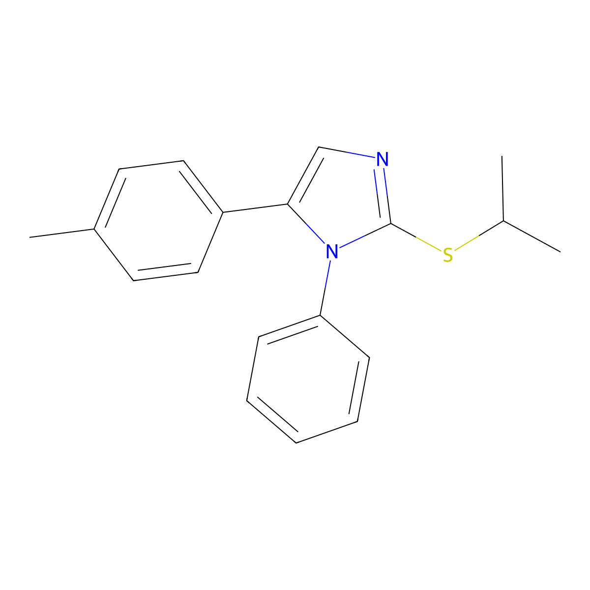2-(isopropylthio)-1-phenyl-5-(p-tolyl)-1H-imidazole molecular structure, CAS 1207020-01-6