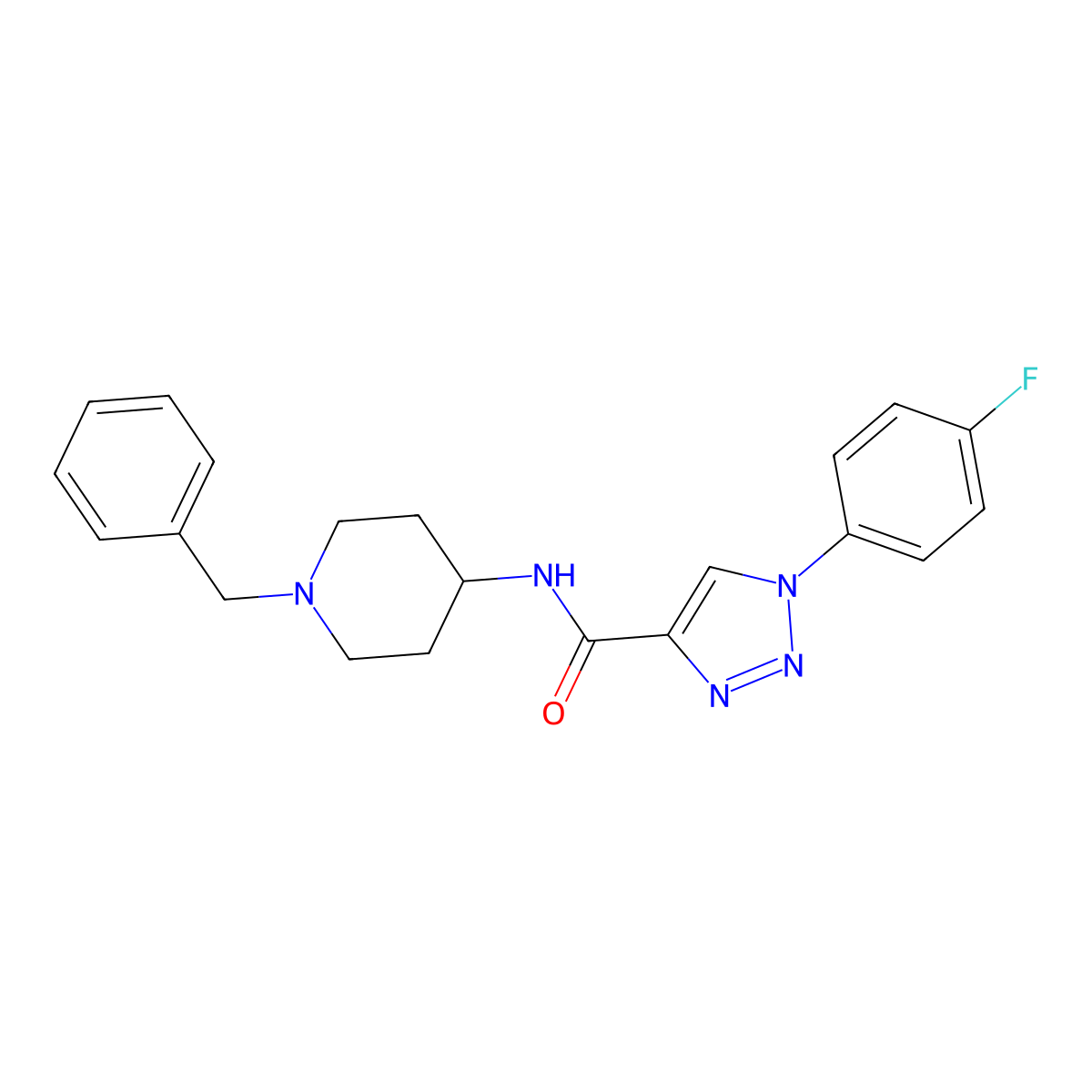 N-(1-benzylpiperidin-4-yl)-1-(4-fluorophenyl)-1H-1,2,3-triazole-4-carboxamide molecular structure, CAS 1207020-03-8
