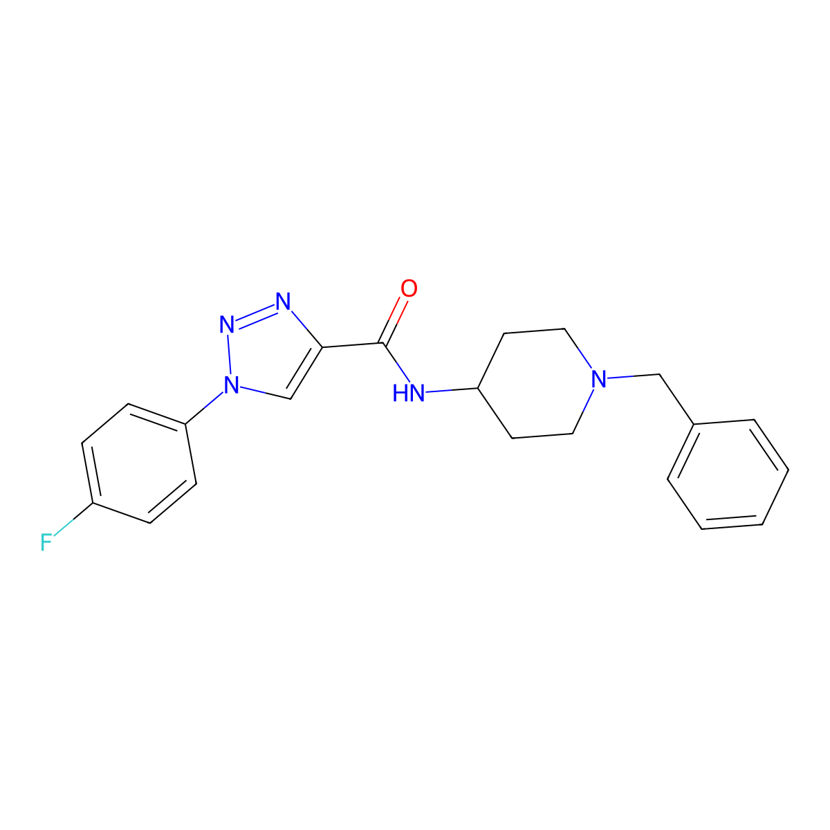 N-(1-benzylpiperidin-4-yl)-1-(4-fluorophenyl)-1H-1,2,3-triazole-4-carboxamide molecular structure, CAS 1207020-03-8