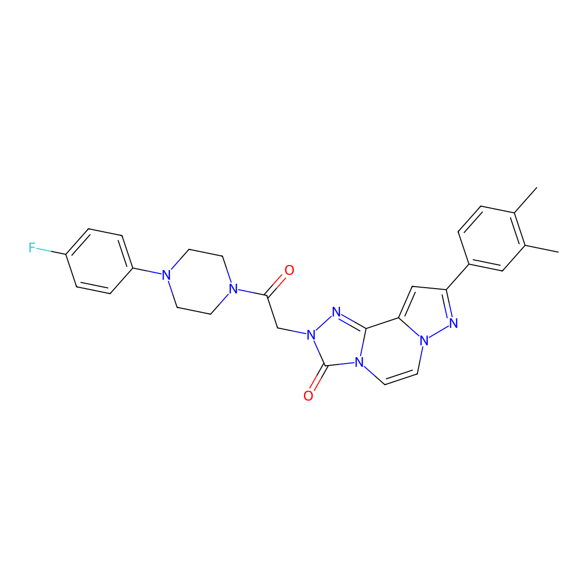 11-(3,4-Dimethylphenyl)-4-[2-[4-(4-fluorophenyl)piperazin-1-yl]-2-oxoethyl]-3,4,6,9,10-pentazatricyclo[7.3.0.02,6]dodeca-1(12),2,7,10-tetraen-5-one molecular structure, CAS 1207020-06-1