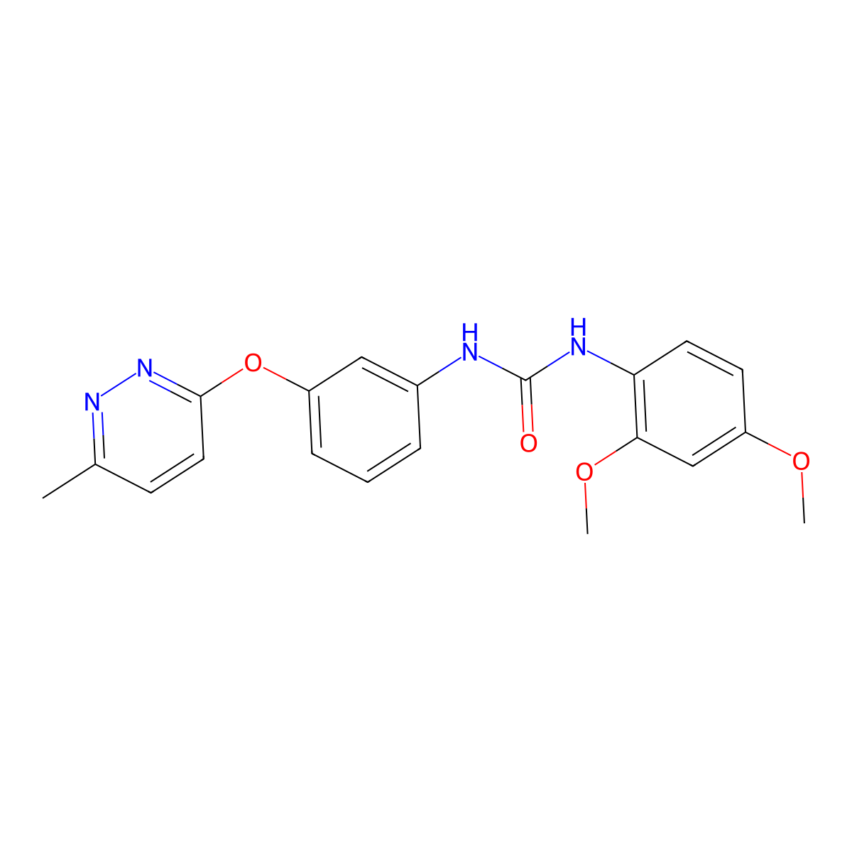 1-(2,4-Dimethoxyphenyl)-3-(3-((6-methylpyridazin-3-yl)oxy)phenyl)urea molecular structure, CAS 1207020-09-4