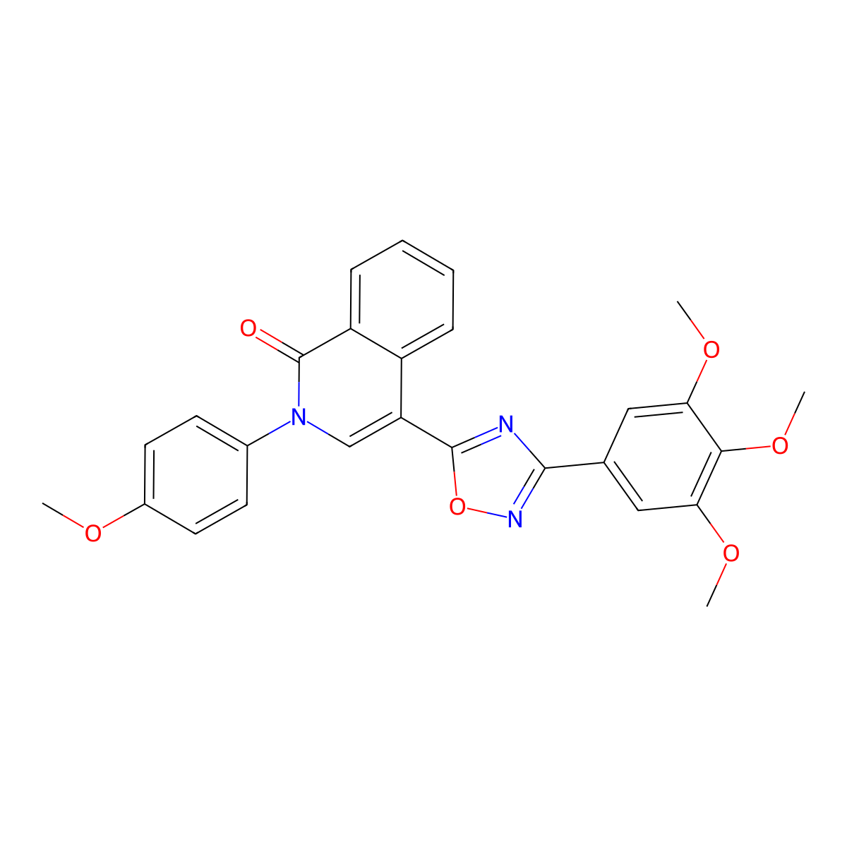 2-(4-methoxyphenyl)-4-(3-(3,4,5-trimethoxyphenyl)-1,2,4-oxadiazol-5-yl)isoquinolin-1(2H)-one molecular structure, CAS 1207020-15-2