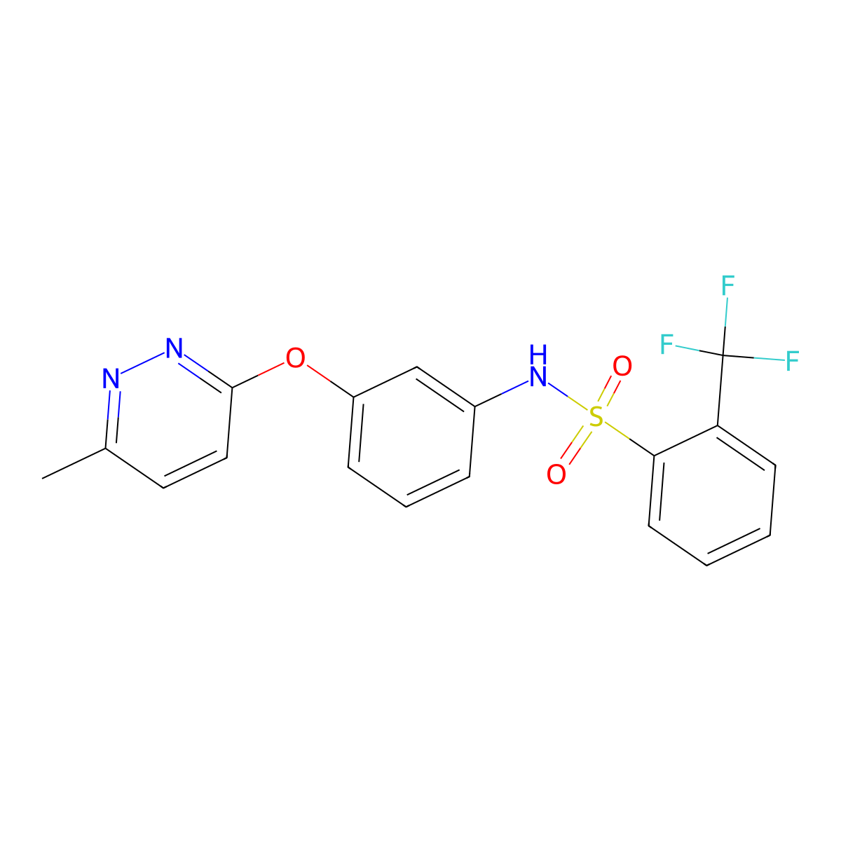N-(3-((6-methylpyridazin-3-yl)oxy)phenyl)-2-(trifluoromethyl)benzenesulfonamide molecular structure, CAS 1207020-24-3