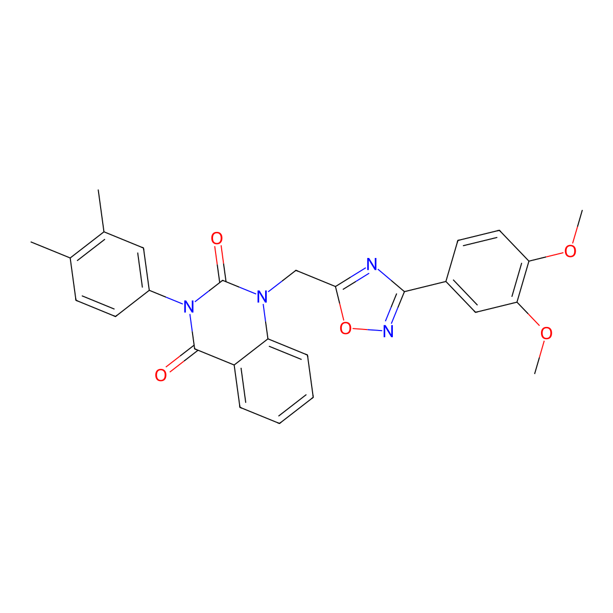 1-((3-(3,4-dimethoxyphenyl)-1,2,4-oxadiazol-5-yl)methyl)-3-(3,4-dimethylphenyl)quinazoline-2,4(1H,3H)-dione molecular structure, CAS 1207020-32-3