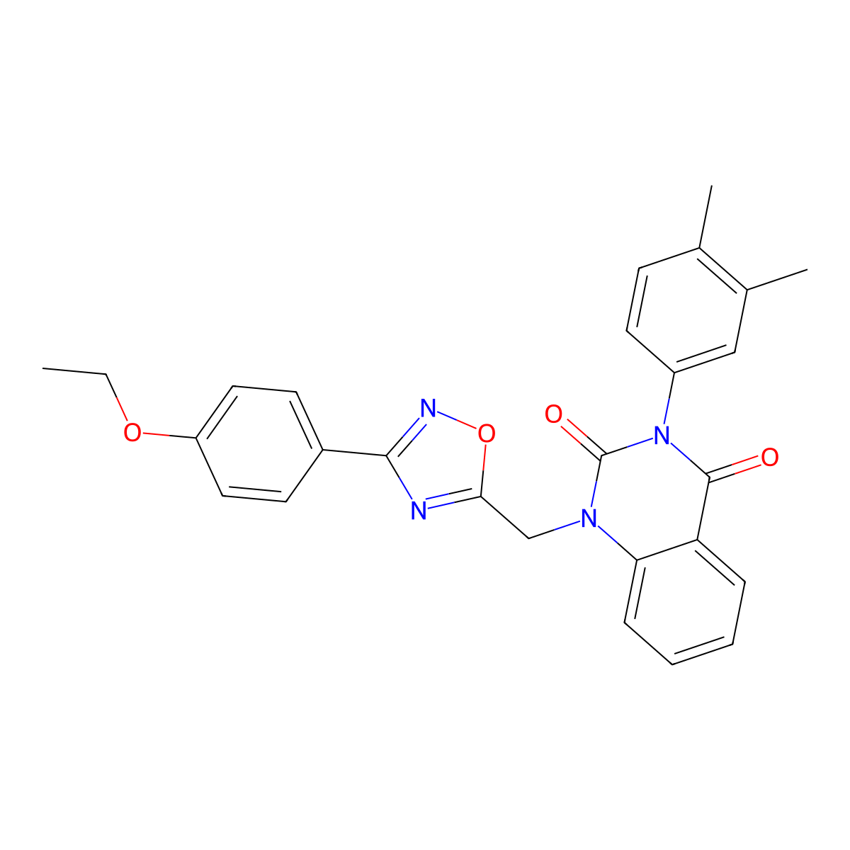 3-(3,4-dimethylphenyl)-1-((3-(4-ethoxyphenyl)-1,2,4-oxadiazol-5-yl)methyl)quinazoline-2,4(1H,3H)-dione molecular structure, CAS 1207020-36-7