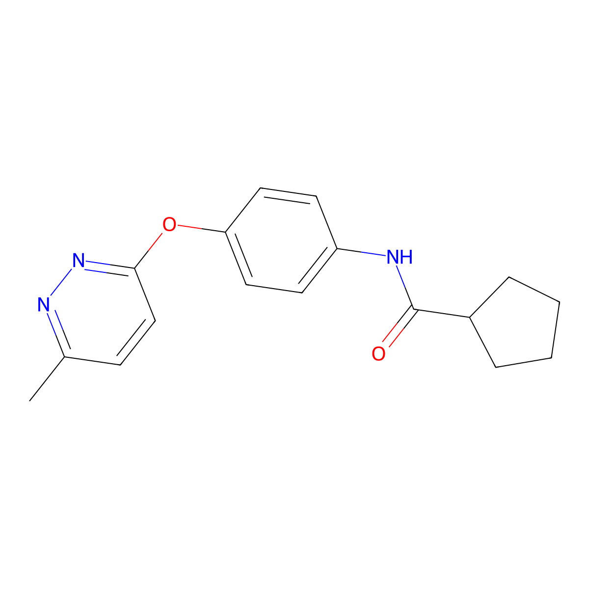 N-{4-[(6-methylpyridazin-3-yl)oxy]phenyl}cyclopentanecarboxamide molecular structure, CAS 1207020-37-8