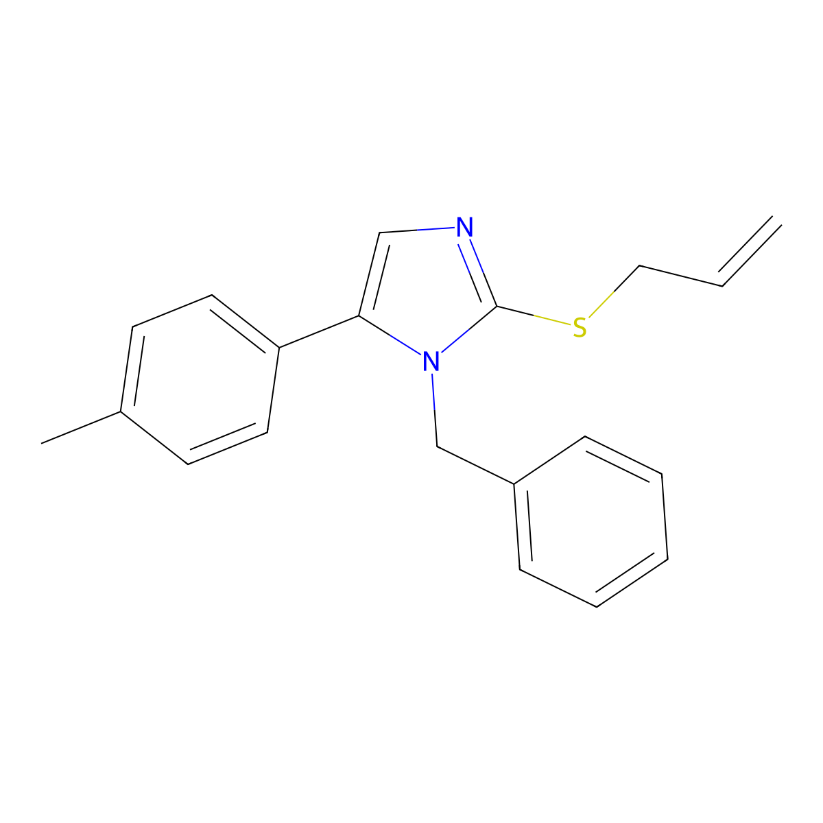 2-(allylthio)-1-benzyl-5-(p-tolyl)-1H-imidazole molecular structure, CAS 1207020-38-9