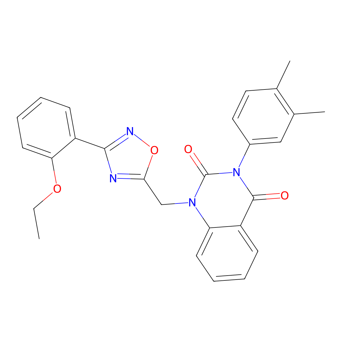3-(3,4-dimethylphenyl)-1-((3-(2-ethoxyphenyl)-1,2,4-oxadiazol-5-yl)methyl)quinazoline-2,4(1H,3H)-dione molecular structure, CAS 1207020-42-5
