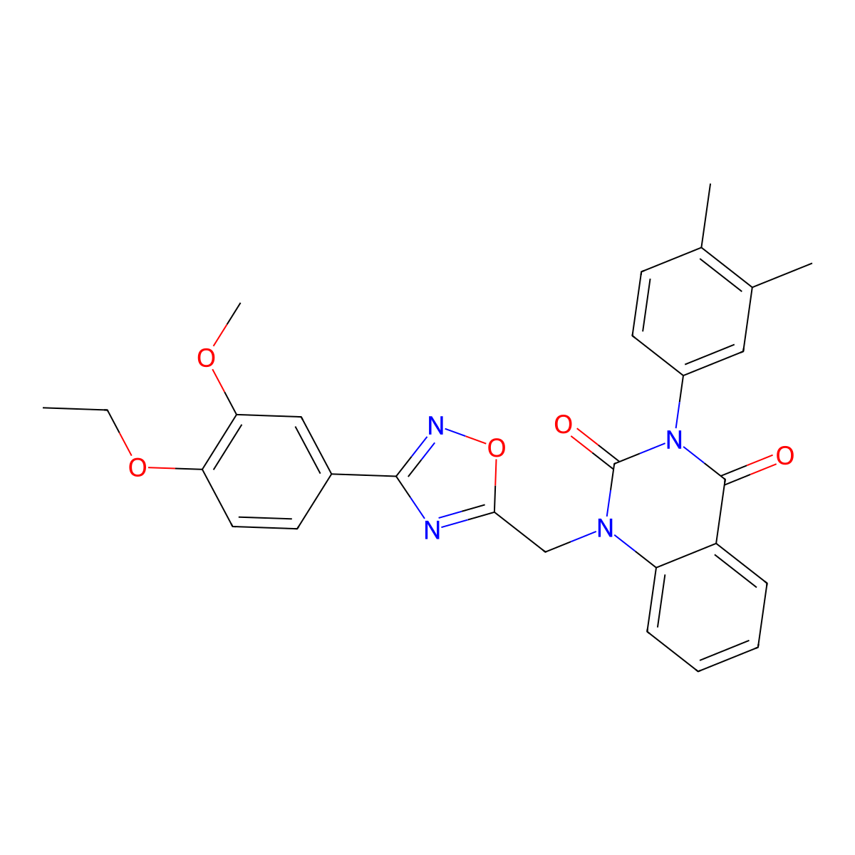3-(3,4-dimethylphenyl)-1-((3-(4-ethoxy-3-methoxyphenyl)-1,2,4-oxadiazol-5-yl)methyl)quinazoline-2,4(1H,3H)-dione molecular structure, CAS 1207020-48-1