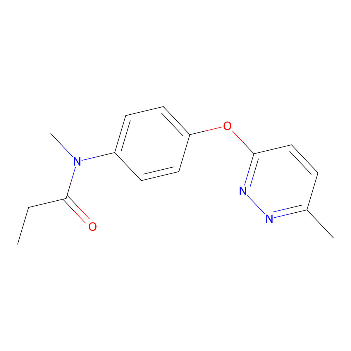 N-methyl-N-(4-((6-methylpyridazin-3-yl)oxy)phenyl)propionamide molecular structure, CAS 1207020-49-2