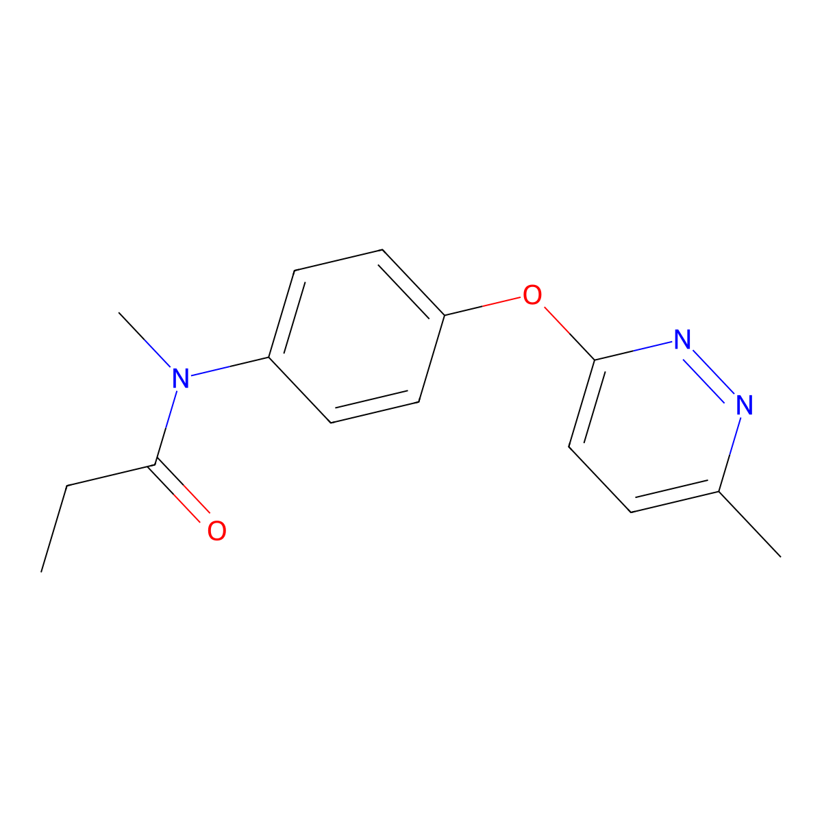 N-methyl-N-(4-((6-methylpyridazin-3-yl)oxy)phenyl)propionamide molecular structure, CAS 1207020-49-2