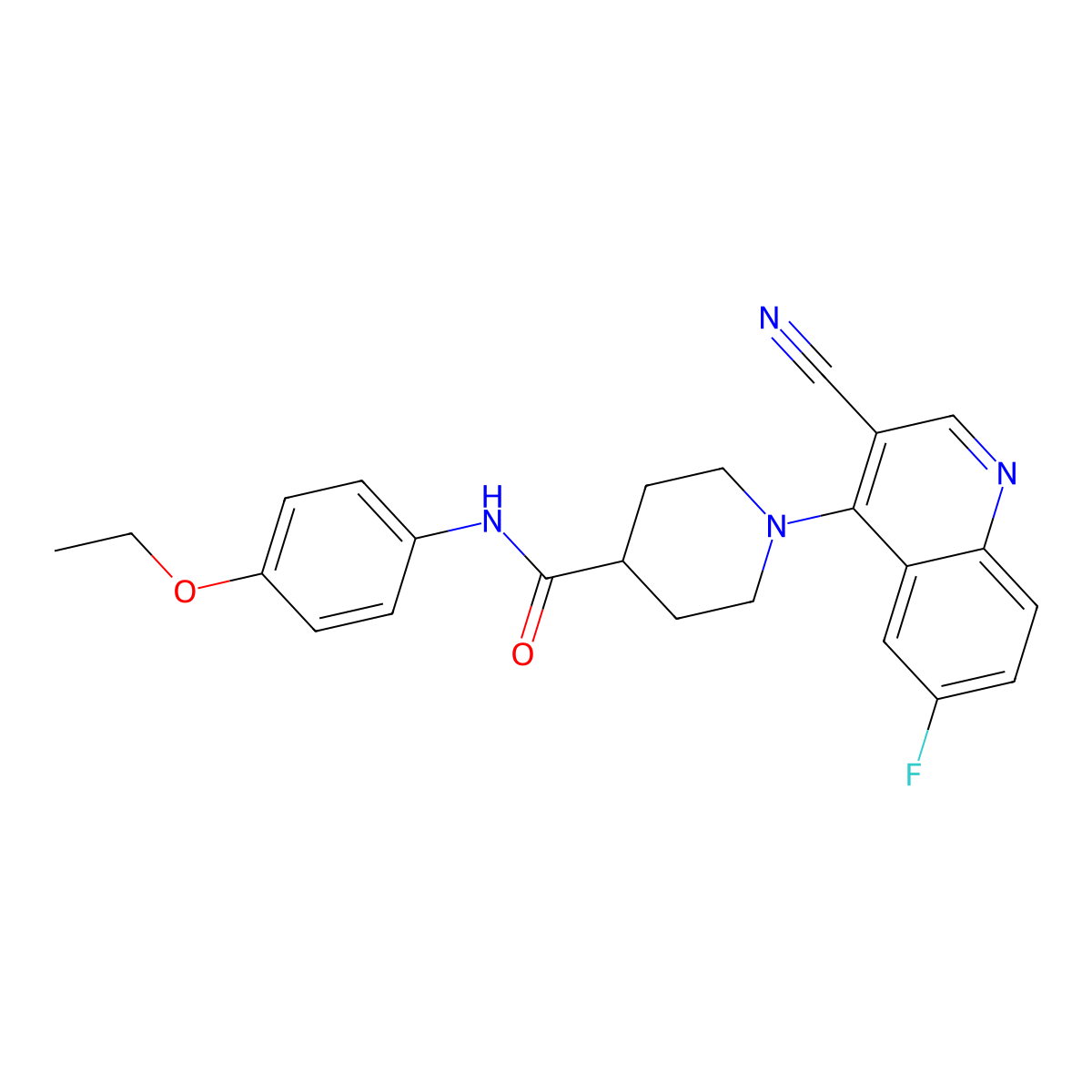 1-(3-cyano-6-fluoroquinolin-4-yl)-N-(4-ethoxyphenyl)piperidine-4-carboxamide molecular structure, CAS 1207020-60-7