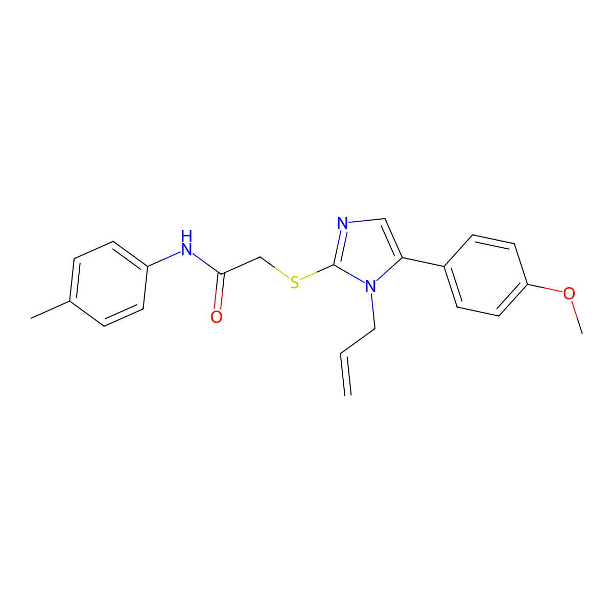 2-((1-allyl-5-(4-methoxyphenyl)-1H-imidazol-2-yl)thio)-N-(p-tolyl)acetamide molecular structure, CAS 1207020-61-8