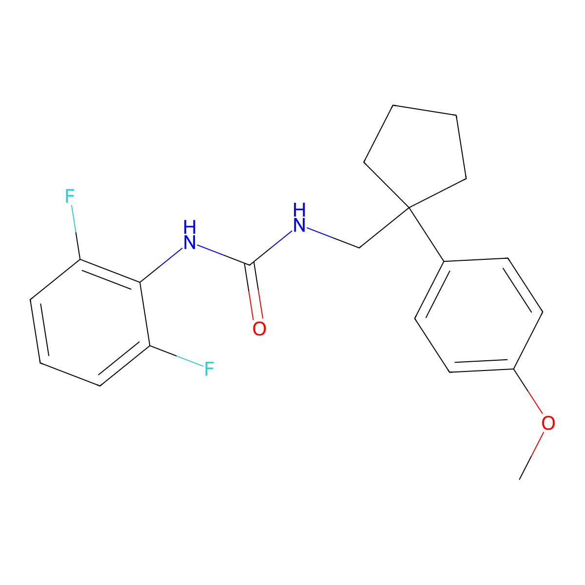1-(2,6-Difluorophenyl)-3-{[1-(4-methoxyphenyl)cyclopentyl]methyl}urea molecular structure, CAS 1207020-79-8