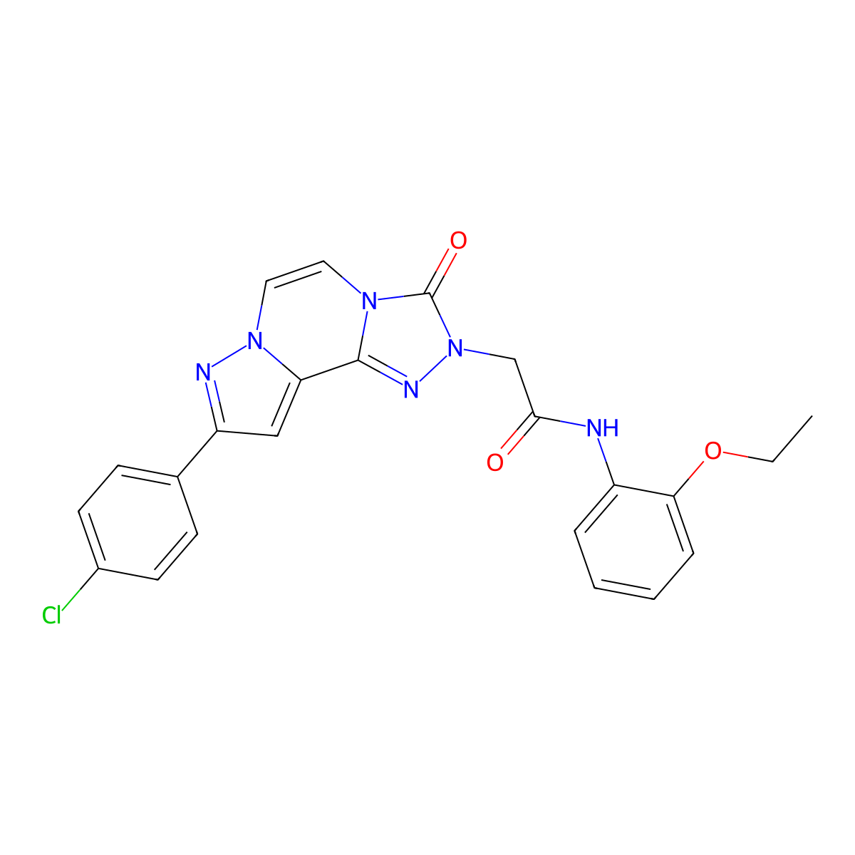2-[11-(4-chlorophenyl)-5-oxo-3,4,6,9,10-pentazatricyclo[7.3.0.02,6]dodeca-1(12),2,7,10-tetraen-4-yl]-N-(2-ethoxyphenyl)acetamide molecular structure, CAS 1207020-80-1