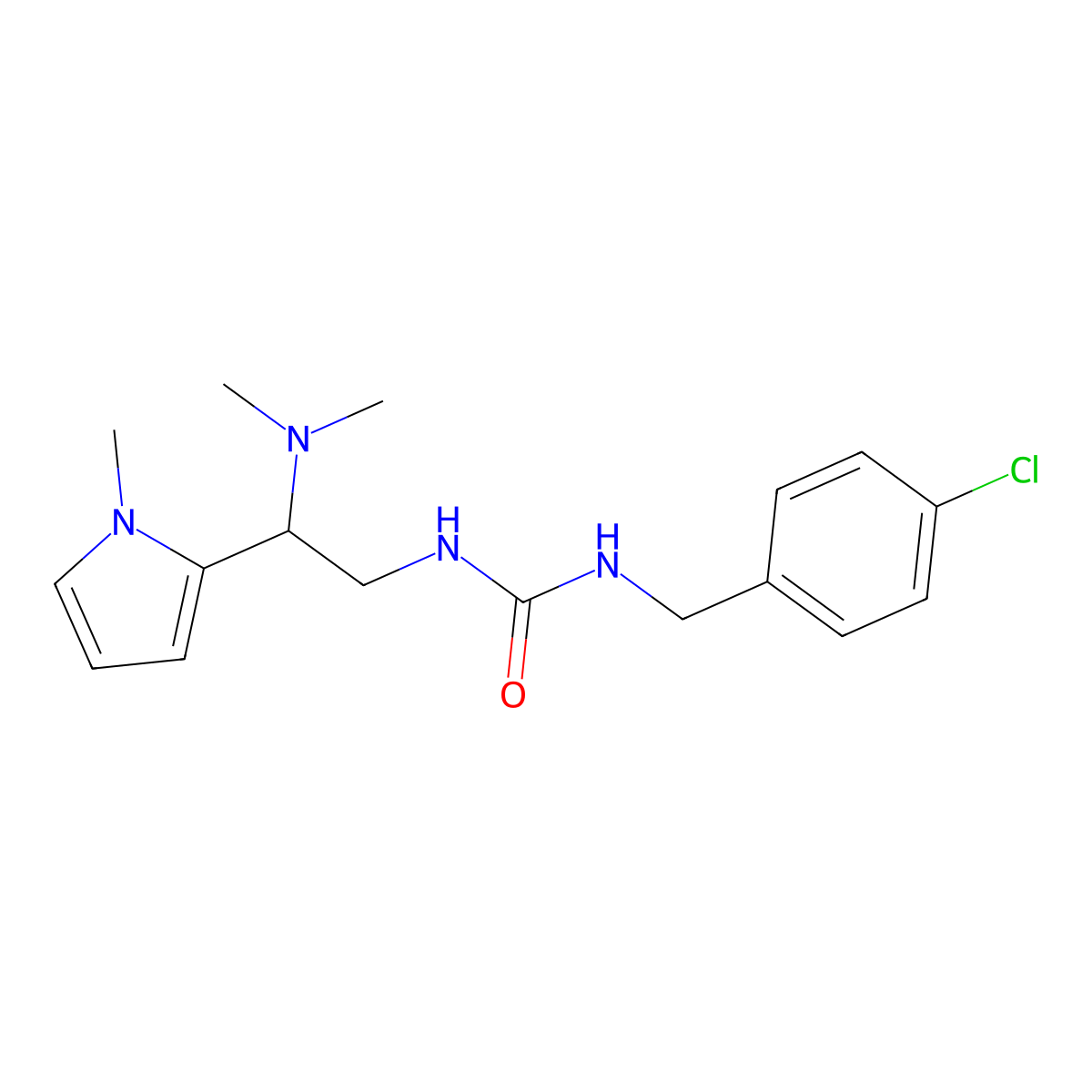 1-(4-chlorobenzyl)-3-(2-(dimethylamino)-2-(1-methyl-1H-pyrrol-2-yl)ethyl)urea molecular structure, CAS 1207020-82-3