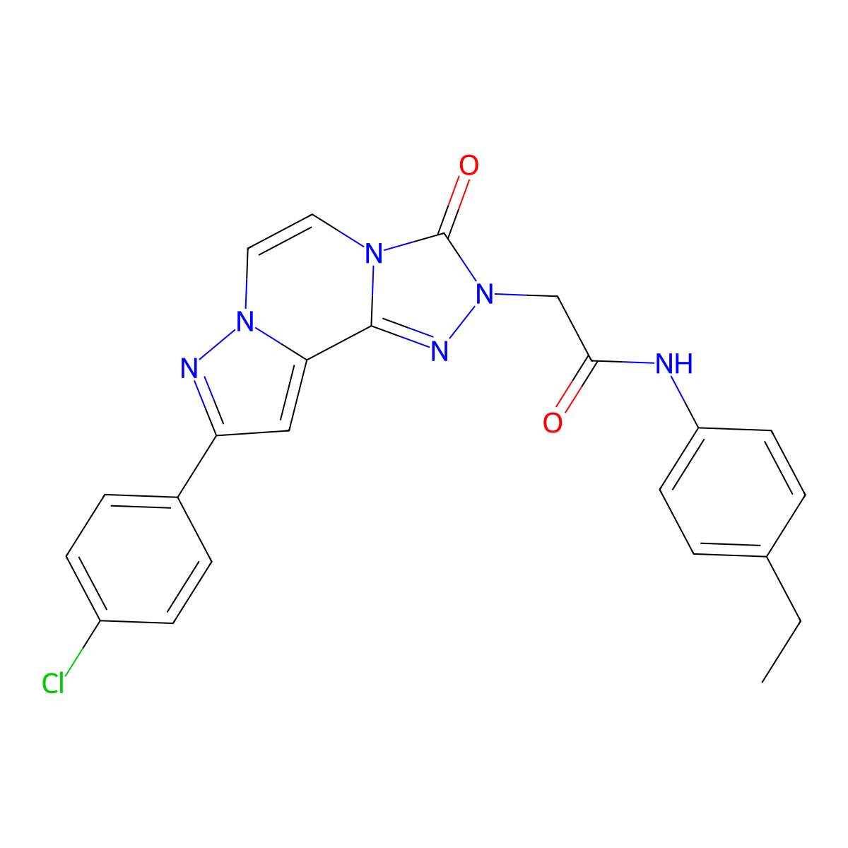 2-[11-(4-chlorophenyl)-5-oxo-3,4,6,9,10-pentaazatricyclo[7.3.0.0^{2,6}]dodeca-1(12),2,7,10-tetraen-4-yl]-N-(4-ethylphenyl)acetamide molecular structure, CAS 1207020-84-5
