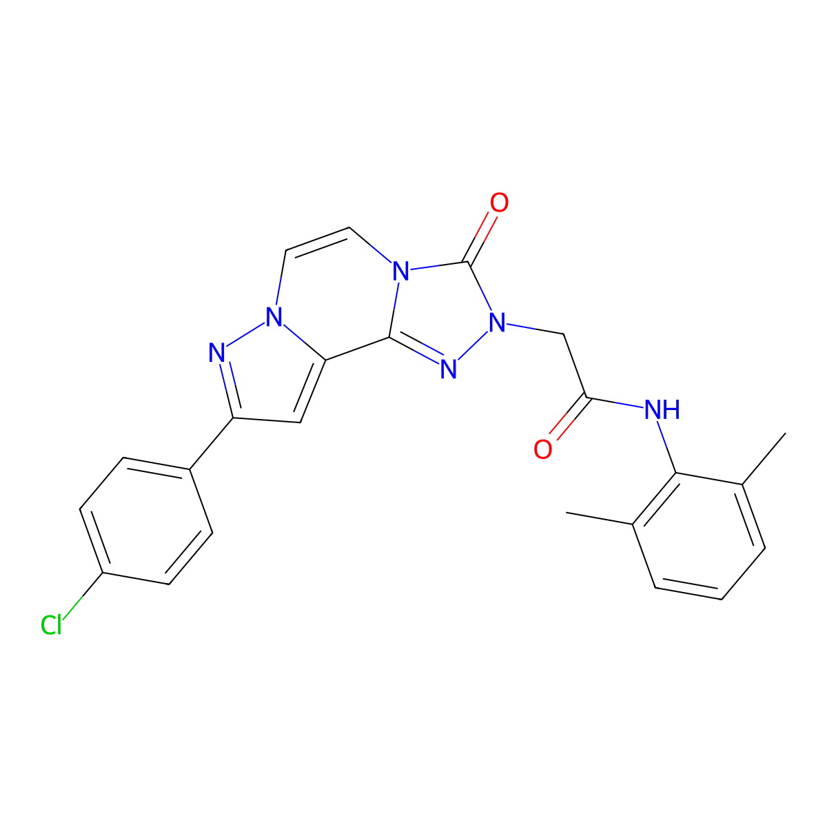 2-[11-(4-chlorophenyl)-5-oxo-3,4,6,9,10-pentaazatricyclo[7.3.0.0^{2,6}]dodeca-1(12),2,7,10-tetraen-4-yl]-N-(2,6-dimethylphenyl)acetamide molecular structure, CAS 1207020-90-3