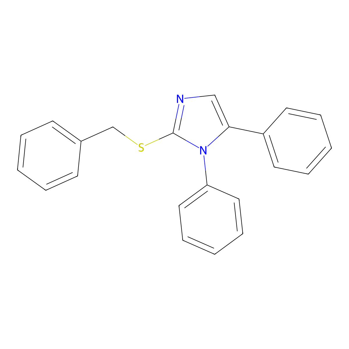 2-(benzylthio)-1,5-diphenyl-1H-imidazole molecular structure, CAS 1207020-91-4