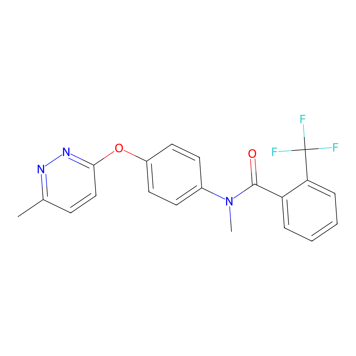 N-methyl-N-(4-((6-methylpyridazin-3-yl)oxy)phenyl)-2-(trifluoromethyl)benzamide molecular structure, CAS 1207020-94-7