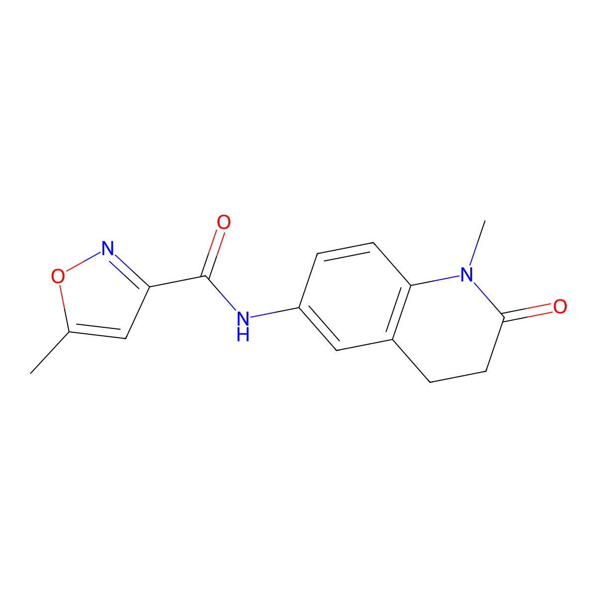 5-methyl-N~3~-(1-methyl-2-oxo-1,2,3,4-tetrahydro-6-quinolinyl)-3-isoxazolecarboxamide molecular structure, CAS 1207020-96-9