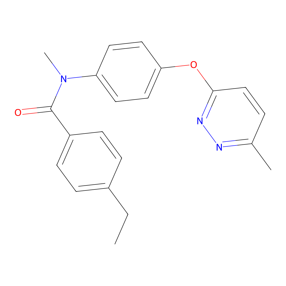 4-ethyl-N-methyl-N-(4-((6-methylpyridazin-3-yl)oxy)phenyl)benzamide molecular structure, CAS 1207021-00-8