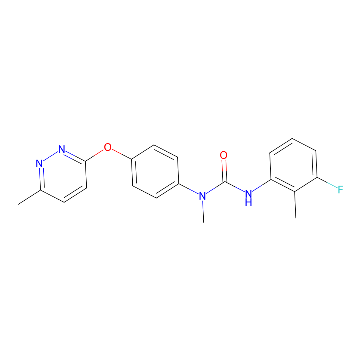 3-(3-Fluoro-2-methylphenyl)-1-methyl-1-{4-[(6-methylpyridazin-3-yl)oxy]phenyl}urea molecular structure, CAS 1207021-29-1