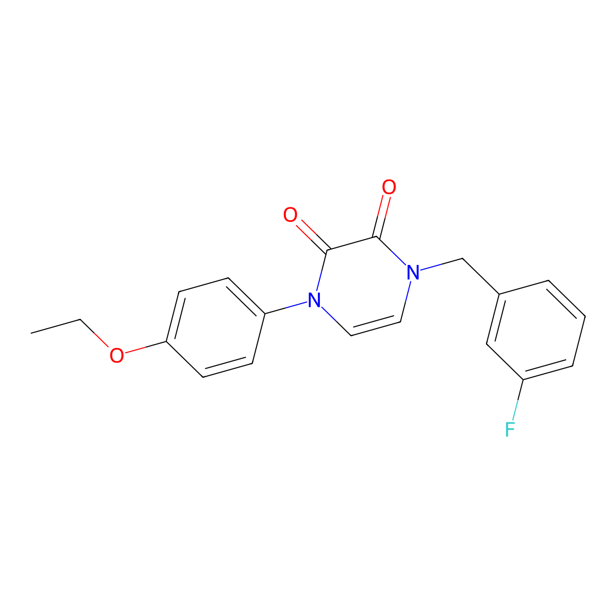 1-(4-ethoxyphenyl)-4-(3-fluorobenzyl)pyrazine-2,3(1H,4H)-dione molecular structure, CAS 1207021-43-9