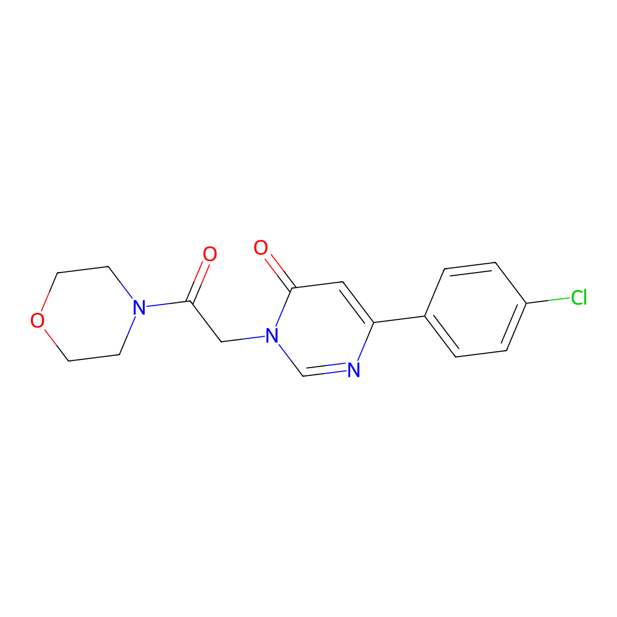 6-(4-chlorophenyl)-3-(2-morpholino-2-oxoethyl)pyrimidin-4(3H)-one molecular structure, CAS 1207021-67-7