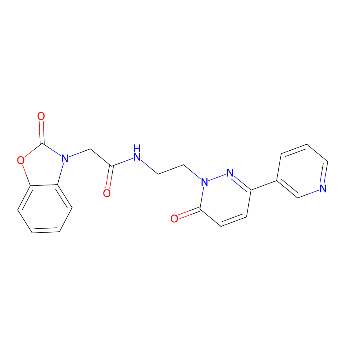N-(2-(6-oxo-3-(pyridin-3-yl)pyridazin-1(6H)-yl)ethyl)-2-(2-oxobenzo[d]oxazol-3(2H)-yl)acetamide molecular structure, CAS 1207021-81-5