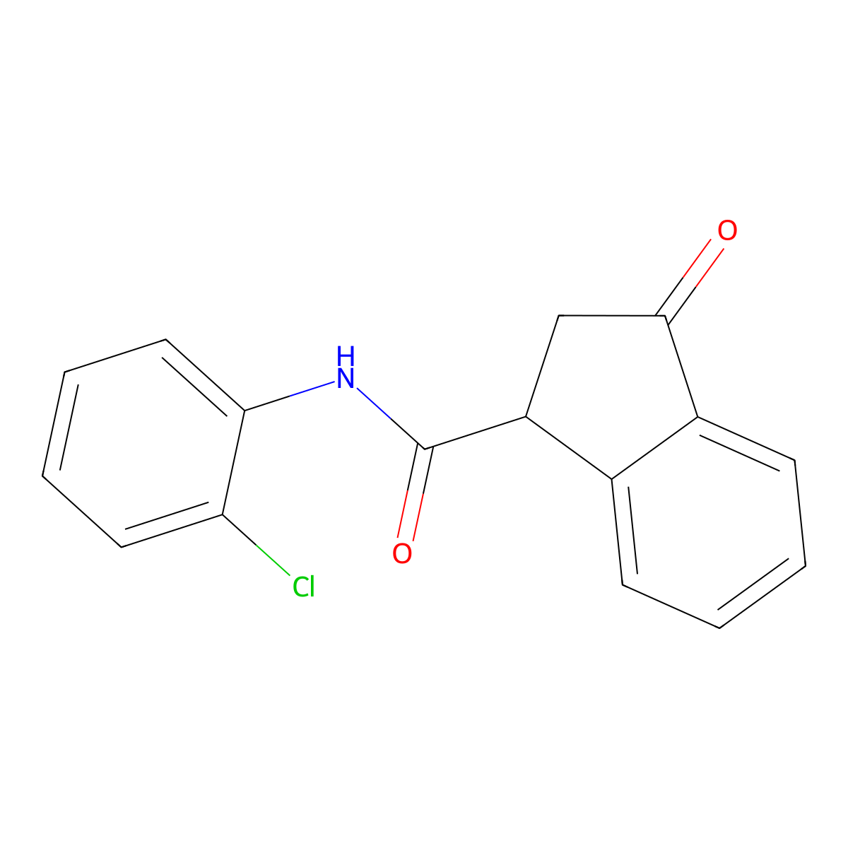 N-(2-chlorophenyl)-3-oxo-2,3-dihydro-1H-indene-1-carboxamide molecular structure, CAS 1207021-89-3