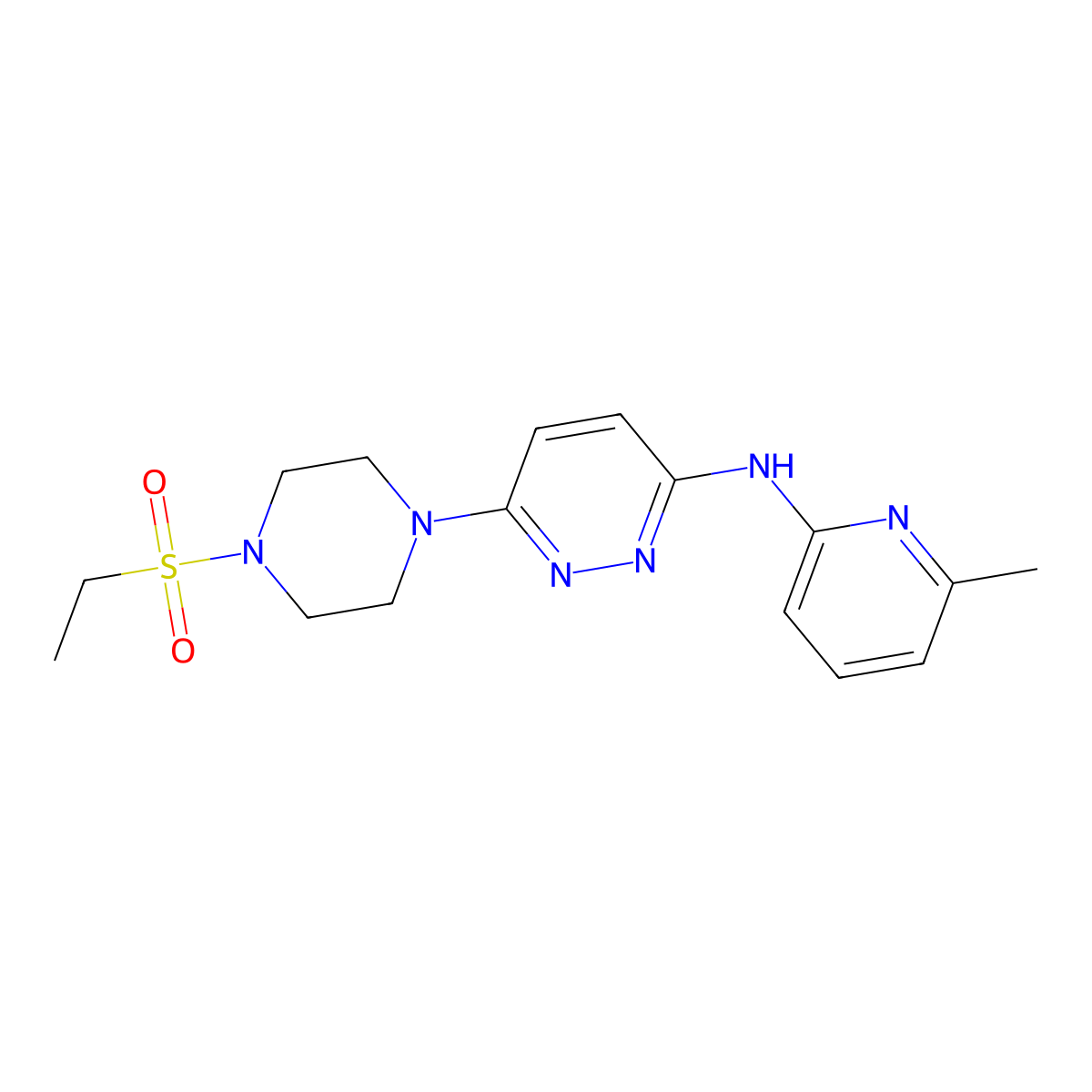 6-(4-(ethylsulfonyl)piperazin-1-yl)-N-(6-methylpyridin-2-yl)pyridazin-3-amine molecular structure, CAS 1207021-90-6