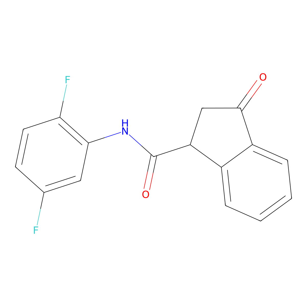 N-(2,5-difluorophenyl)-3-oxo-2,3-dihydro-1H-indene-1-carboxamide molecular structure, CAS 1207021-99-5