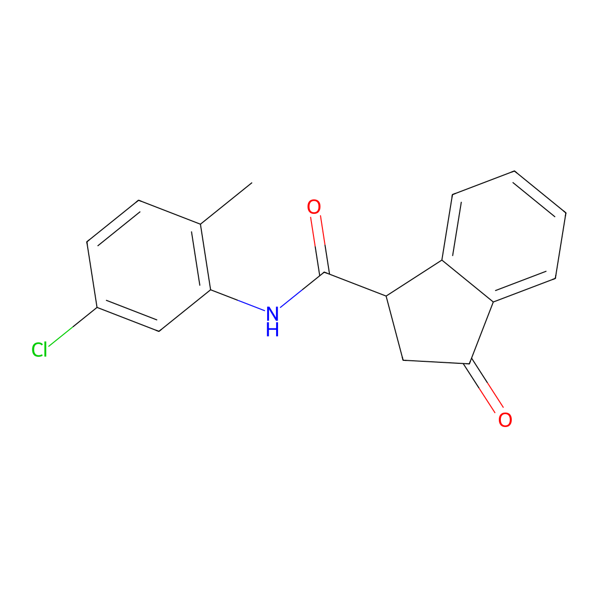 N-(5-chloro-2-methylphenyl)-3-oxo-2,3-dihydro-1H-indene-1-carboxamide molecular structure, CAS 1207022-07-8