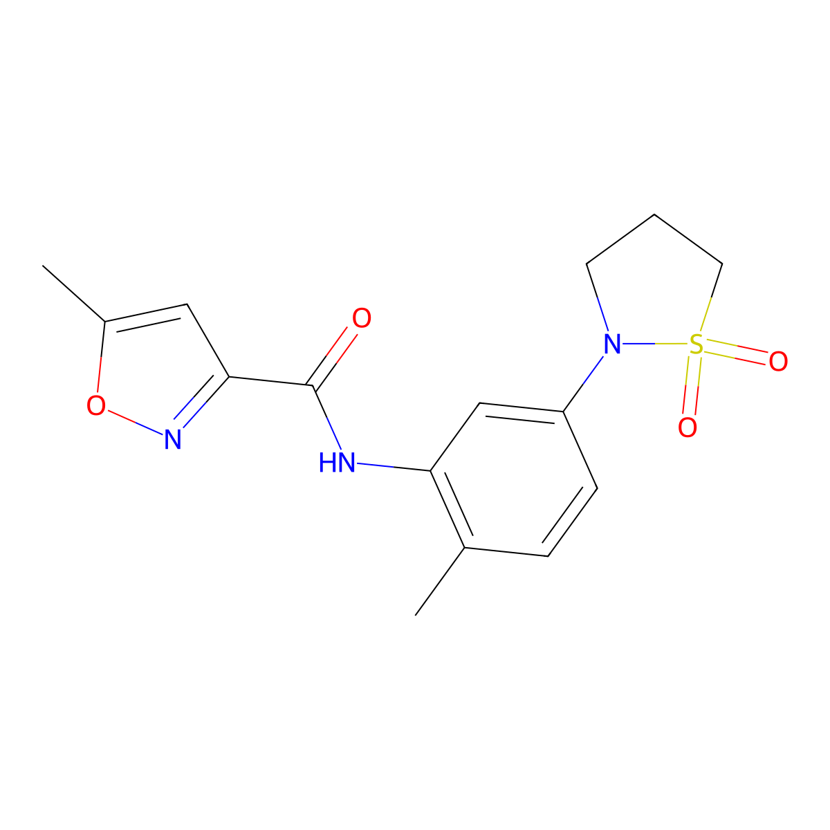 N-(5-(1,1-dioxidoisothiazolidin-2-yl)-2-methylphenyl)-5-methylisoxazole-3-carboxamide molecular structure, CAS 1207022-10-3