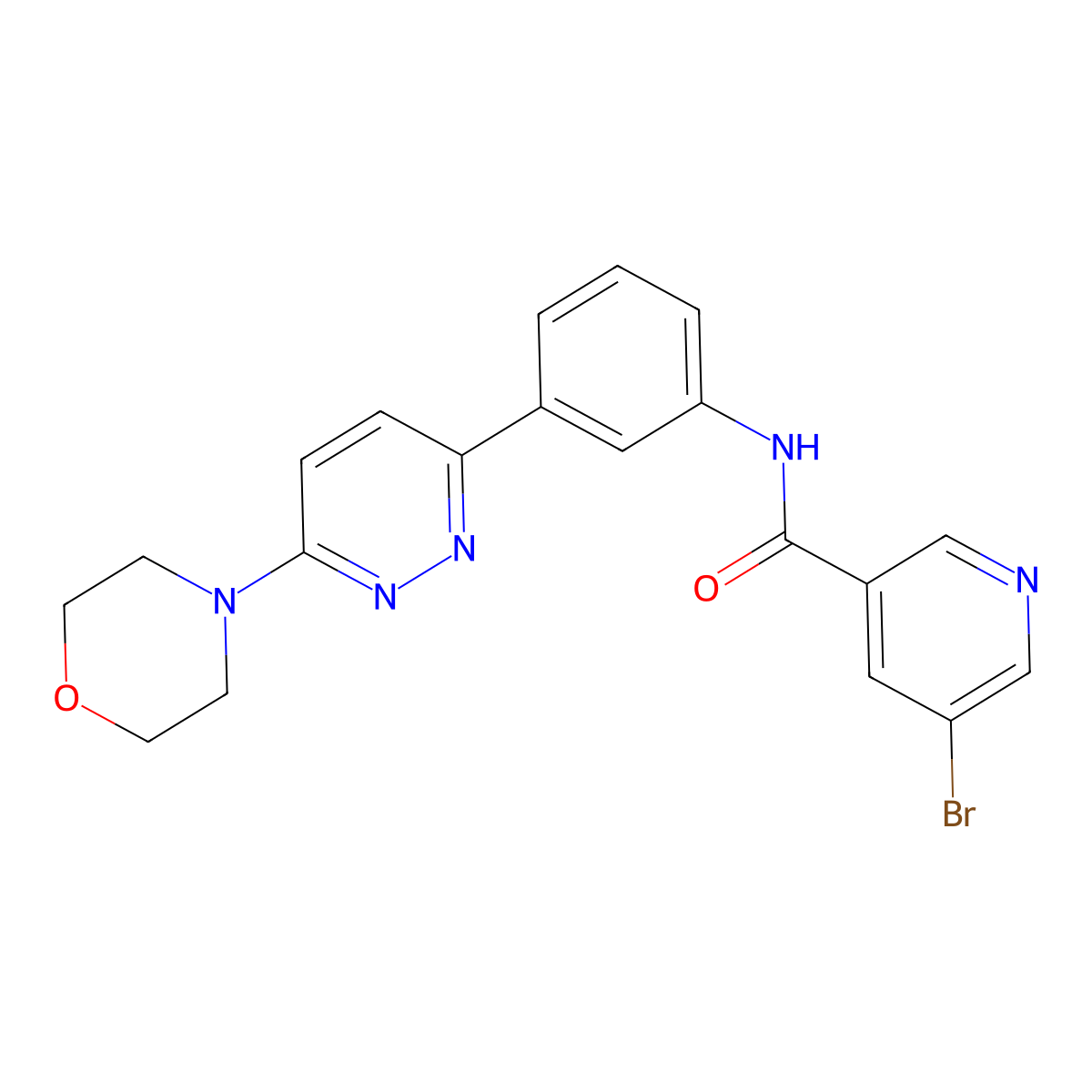 5-bromo-N-(3-(6-morpholinopyridazin-3-yl)phenyl)nicotinamide molecular structure, CAS 1207022-11-4