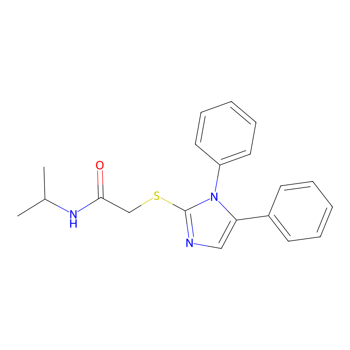 2-((1,5-diphenyl-1H-imidazol-2-yl)thio)-N-isopropylacetamide molecular structure, CAS 1207022-12-5