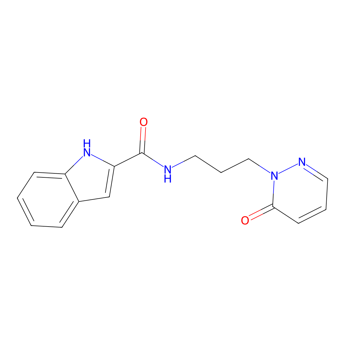 N-[3-(6-oxo-1,6-dihydropyridazin-1-yl)propyl]-1H-indole-2-carboxamide molecular structure, CAS 1207022-18-1