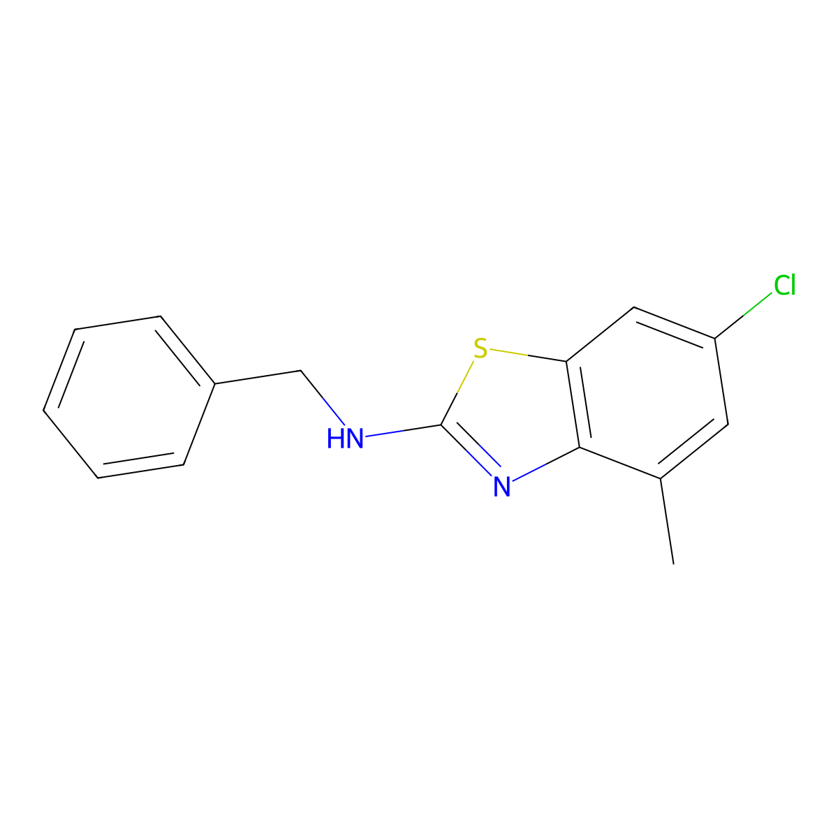 N-benzyl-6-chloro-4-methylbenzo[d]thiazol-2-amine molecular structure, CAS 1207022-20-5