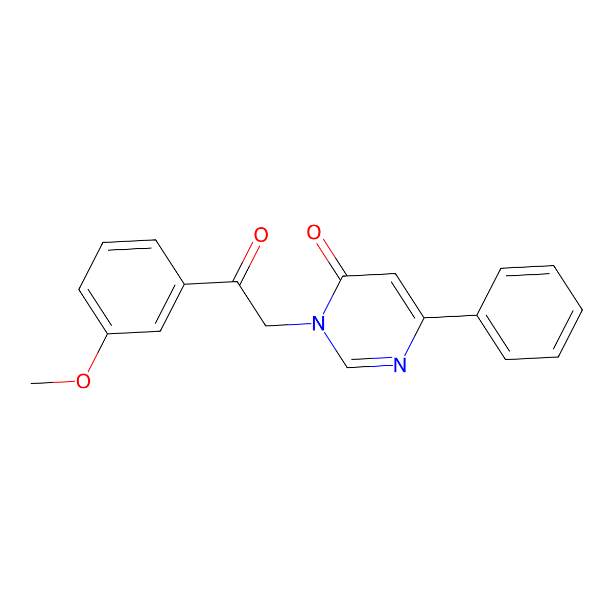 3-(2-(3-methoxyphenyl)-2-oxoethyl)-6-phenylpyrimidin-4(3H)-one molecular structure, CAS 1207022-26-1