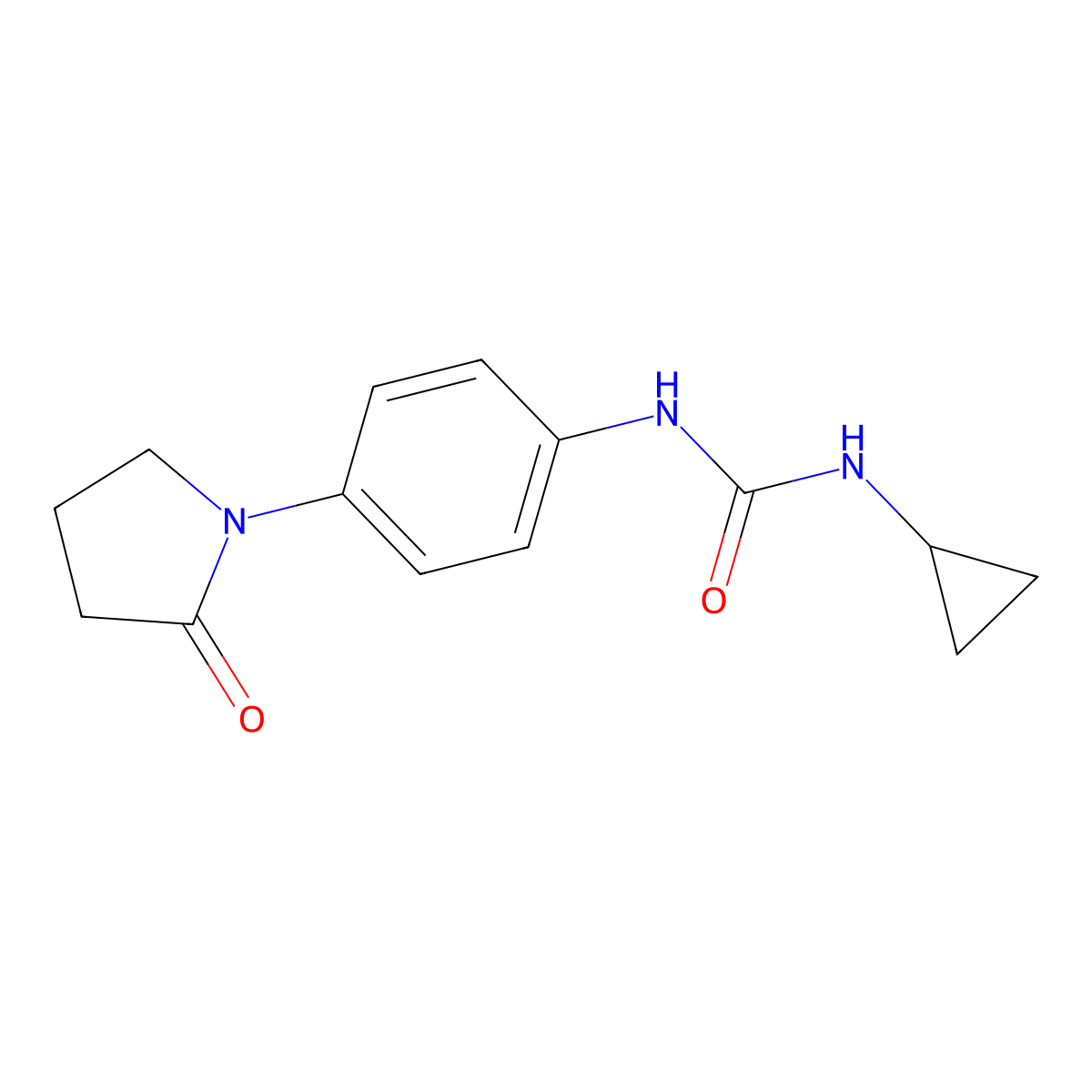 1-Cyclopropyl-3-(4-(2-oxopyrrolidin-1-yl)phenyl)urea molecular structure, CAS 1207022-35-2