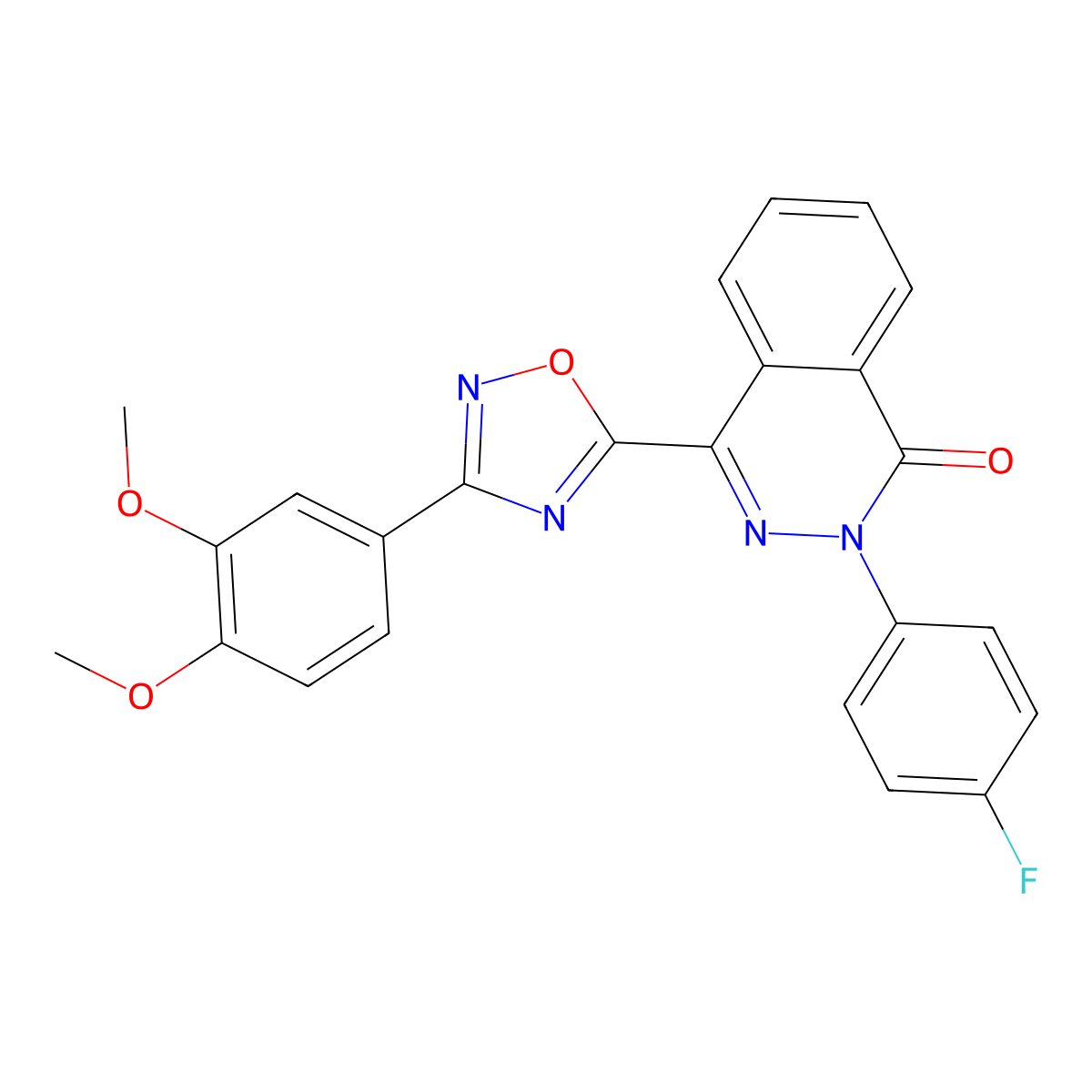 4-[3-(3,4-dimethoxyphenyl)-1,2,4-oxadiazol-5-yl]-2-(4-fluorophenyl)phthalazin-1(2H)-one molecular structure, CAS 1207022-42-1