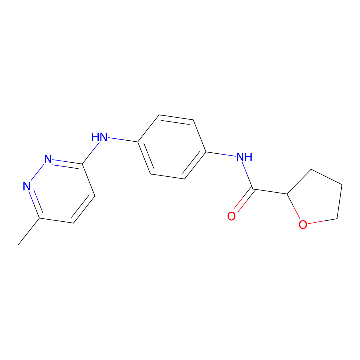 N-(4-((6-methylpyridazin-3-yl)amino)phenyl)tetrahydrofuran-2-carboxamide molecular structure, CAS 1207022-46-5