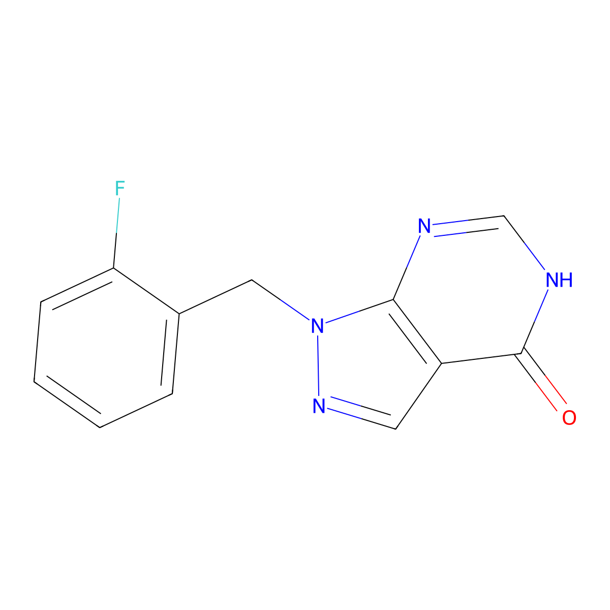 1-[(2-Fluorophenyl)methyl]-1H,4H,5H-pyrazolo[3,4-d]pyrimidin-4-one molecular structure, CAS 1207022-53-4