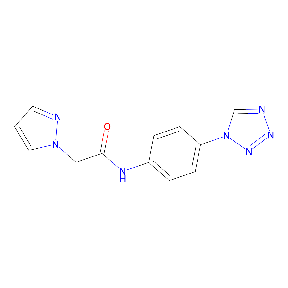 N-(4-(1H-tetrazol-1-yl)phenyl)-2-(1H-pyrazol-1-yl)acetamide molecular structure, CAS 1207022-55-6