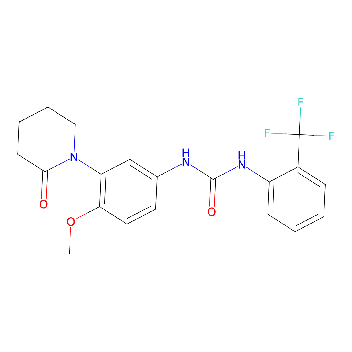 3-[4-Methoxy-3-(2-oxopiperidin-1-yl)phenyl]-1-[2-(trifluoromethyl)phenyl]urea molecular structure, CAS 1207022-63-6