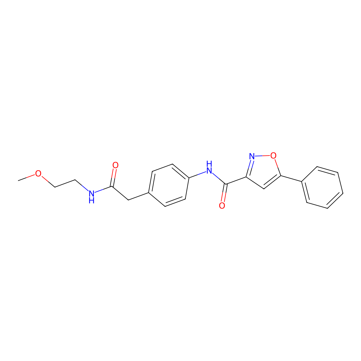N-(4-(2-((2-methoxyethyl)amino)-2-oxoethyl)phenyl)-5-phenylisoxazole-3-carboxamide molecular structure, CAS 1207022-64-7