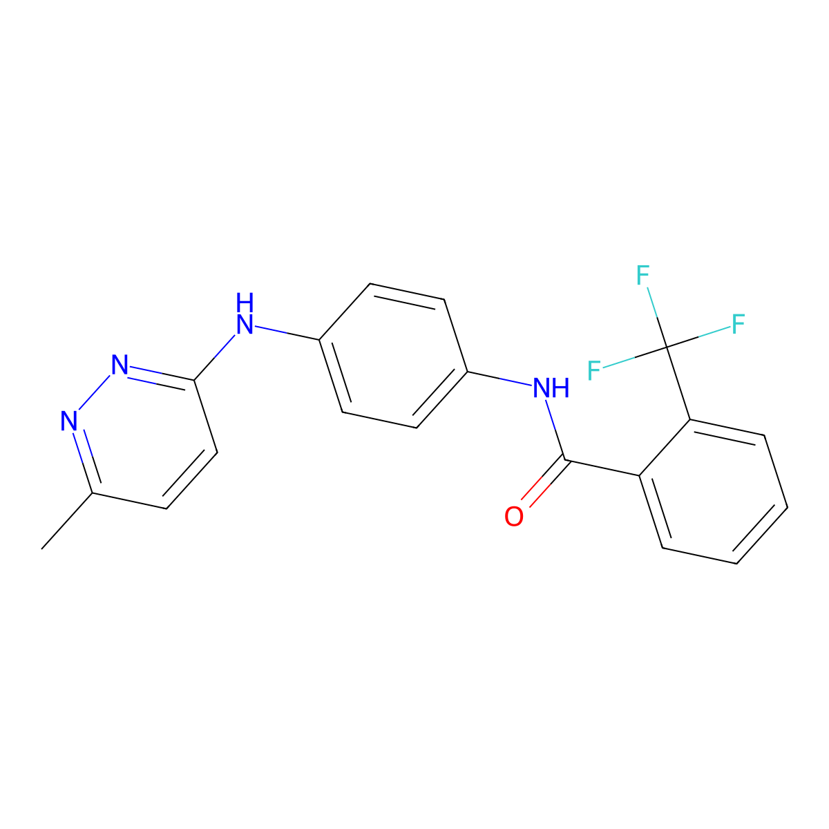N-(4-((6-methylpyridazin-3-yl)amino)phenyl)-2-(trifluoromethyl)benzamide molecular structure, CAS 1207022-71-6