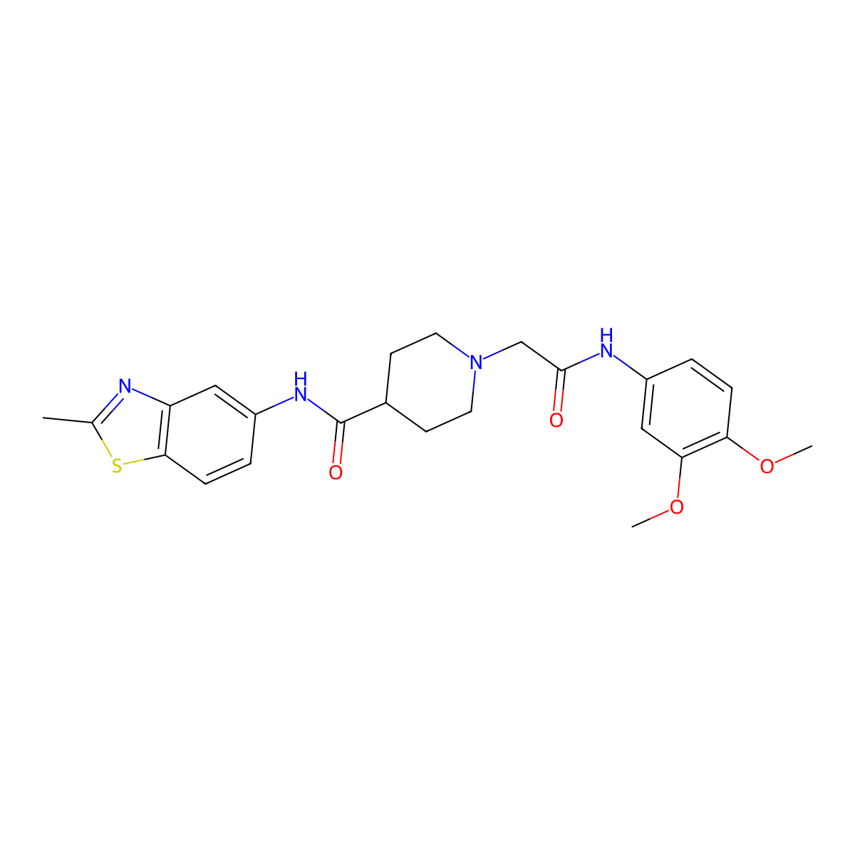 1-(2-((3,4-dimethoxyphenyl)amino)-2-oxoethyl)-N-(2-methylbenzo[d]thiazol-5-yl)piperidine-4-carboxamide molecular structure, CAS 1207022-73-8